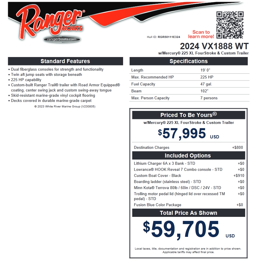 2024 Ranger VX1888 - RGR50111E324