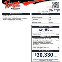 2024 Ranger RT178 - RGR50893H324